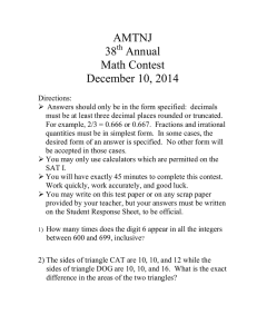 AMTNJ 38 Annual Math Contest