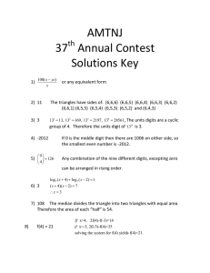 AMTNJ 37 Annual Contest Solutions Key