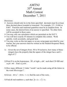 AMTNJ 35 Annual Math Contest