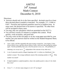 AMTNJ 34 Annual Math Contest