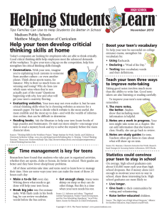 Help	your	teen	develop	criticial thinking	skills	at	home Boost	your	teen’s	vocabulary