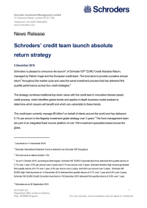 ’ credit team launch absolute Schroders return strategy News Release