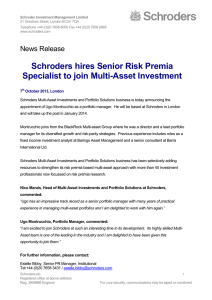 Schroder Investment Management Limited 31 Gresham Street, London EC2V 7QA www.schroders.com