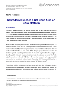 Schroder Investment Management Limited 31 Gresham Street, London EC2V 7QA www.schroders.com