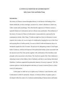 A CONFUCIAN DEFENSE OF GENDER EQUITY Introduction
