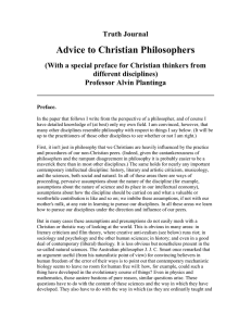 Advice to Christian Philosophers