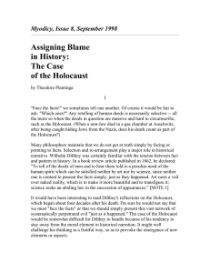 Assigning Blame in History: The Case of the Holocaust