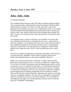 Jobs, Jobs, Jobs Myodicy, Issue 4, June 1997