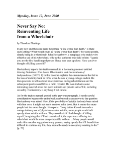 Never Say No: Reinventing Life from a Wheelchair Myodicy, Issue 12, June 2000