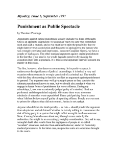 Punishment as Public Spectacle Myodicy, Issue 5, September 1997