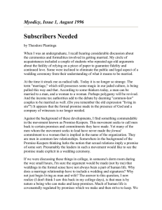 Subscribers Needed Myodicy, Issue 1, August 1996