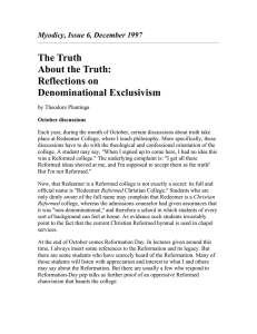 The Truth About the Truth: Reflections on Denominational Exclusivism