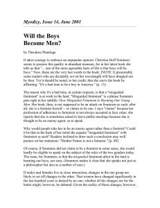 Will the Boys Become Men? Myodicy, Issue 14, June 2001