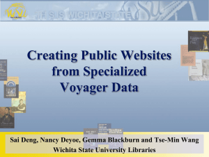 Creating Public Websites from Specialized Voyager Data