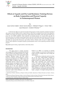 Effects of Aquatic and Dry Land Resistance Training Devices