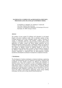 MATHEMATICAL MODELLING and RESEARCH for DIFFUSION