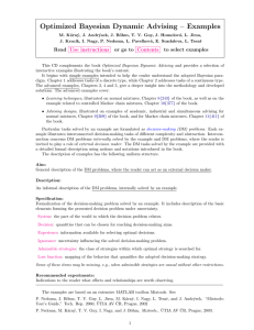 Optimized Bayesian Dynamic Advising – Examples