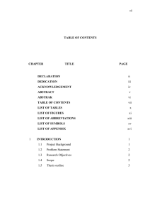 TABLE OF CONTENTS CHAPTER TITLE PAGE