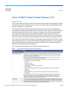 Cisco Unified Contact Center Express 10.5 Product Overview