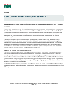 Cisco Unified Contact Center Express Standard 4.5