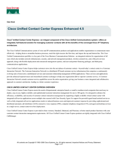 Cisco Unified Contact Center Express Enhanced 4.5