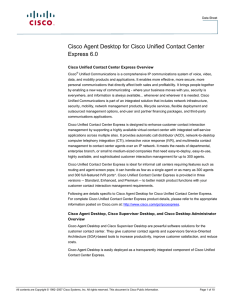 Cisco Agent Desktop for Cisco Unified Contact Center Express 6.0