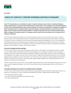 CISCO IP CONTACT CENTER EXPRESS EDITION STANDARD