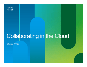 Collaborating in the Cloud Winter 2013