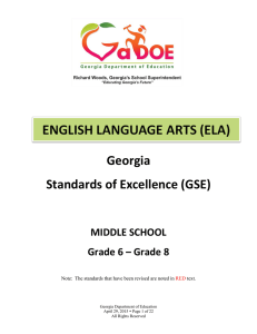 Georgia Standards of Excellence (GSE) MIDDLE SCHOOL