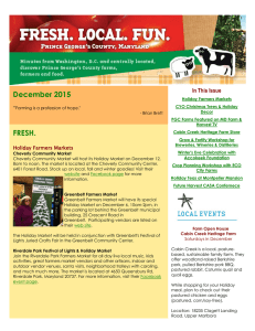 December 2015 FRESH.  Holiday Farmers Markets