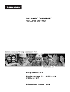 RIO HONDO COMMUNITY COLLEGE DISTRICT Combined Evidence of Coverage and Disclosure Form