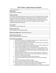DAP* Position:  Program Review Coordinator