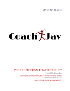 PROJECT PROPOSAL FEASIBILITY STUDY DECEMBER 11, 2015 T #15: