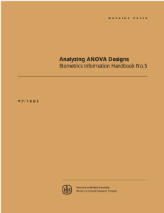 Analyzing ANOVA Designs Biometrics Information Handbook No.5