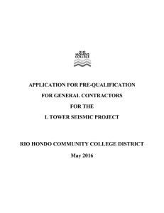 APPLICATION FOR PRE-QUALIFICATION  FOR GENERAL CONTRACTORS FOR THE