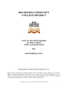 RIO HONDO COMMUNITY COLLEGE DISTRICT ANNUAL SECURITY REPORT TO THE CAMPUS