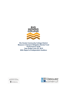 Rio Hondo Community College District Measure A General Obligation Bonds Fund