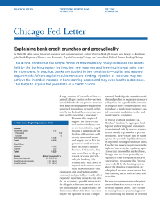 Chicago Fed Letter Explaining bank credit crunches and procyclicality
