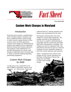 Custom Work Charges in Maryland Introduction