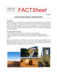 FACT Sheet  Custom Work Charges in Maryland 2013