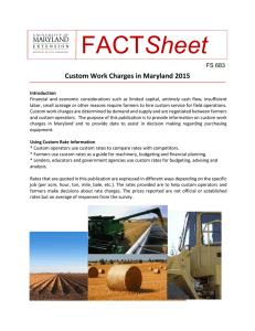 FACT Sheet  Custom Work Charges in Maryland 2015