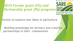 2015 Farmer grant (FG) and Partnership grant (PG) programs