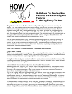 Guidelines For Seeding New Pastures and Renovating Old Pastures