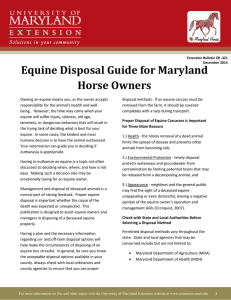 Equine Disposal Guide for Maryland Horse Owners