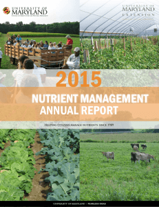 2015 NUTRIENT MANAGEMENT ANNUAL REPORT Helping citizens manage nutrients since 1989