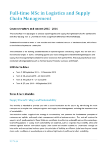 Full-time MSc in Logistics and Supply Chain Management