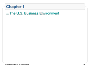 Chapter 1 The U.S. Business Environment –1