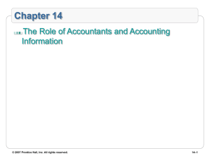 Chapter 14 The Role of Accountants and Accounting Information –1