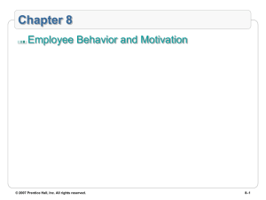 Chapter 8 Employee Behavior and Motivation –1