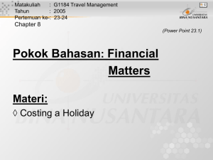 Pokok Bahasan Financial Matters :